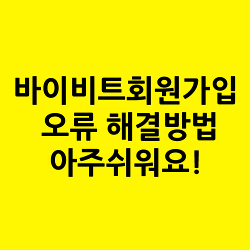 바이비트 회원가입 오류