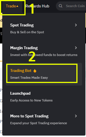바이비트 트레이딩 봇 Trading Bot 자동매매 하는 방법 3가지 2 BYBIT TRADING BOT 메뉴