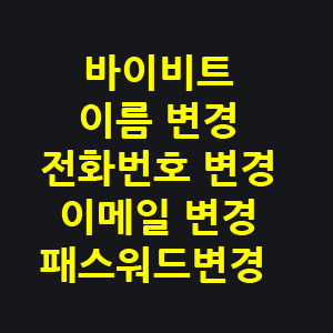 바이비트 이름 변경 방법