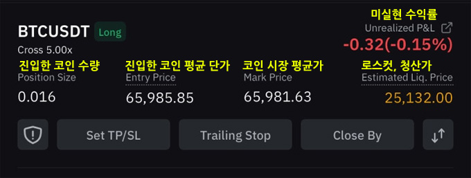 바이비트 로스컷 가격 확인 및 정확한 청산가 1분 이해 4 바이비트 로스컷