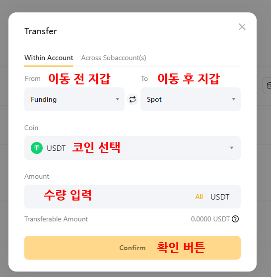 바이비트 코인 옮기기