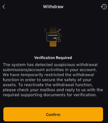 바이비트 출금제한 Verification Required 외 5가지 2 바이비트 출금 오류