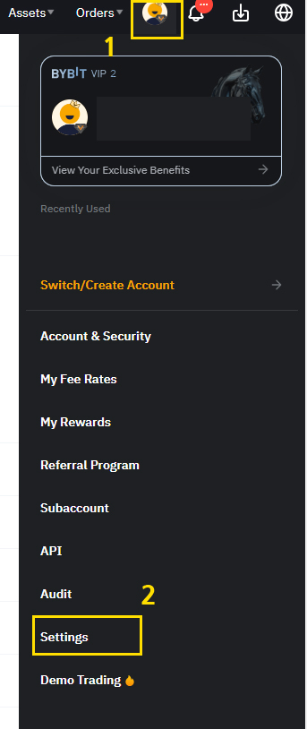 BYBIT SETTINGS