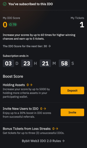 Bybit Web3 IDO 2.0 참여 방법 5단계 따라하기 4 Bybit Web3 IDO
