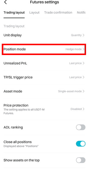 비트겟 양방향 설정 | 롱과 숏 포지션 함께 보유 5 bitget Position Mode