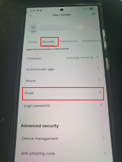 OKX 이메일 변경 방법 2가지 앱과 PC (최신 가이드) 6 Security에서 Email 접속