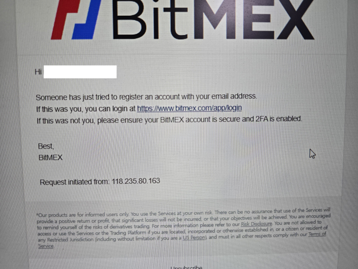 비트멕스 가입 방법 (BitMEX)|비트맥스 회원가입부터 신원인증까지 5 비트멕스 가입 이메일 인증화면, 이메일에서 링크를 클릭하세요.