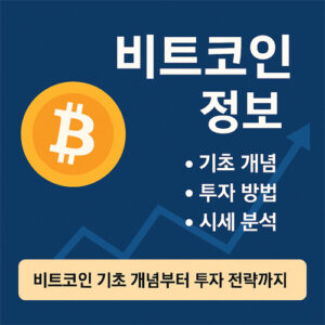 비트코인 정보 요약 이미지, 기초 개념·투자 방법·시세 분석 안내