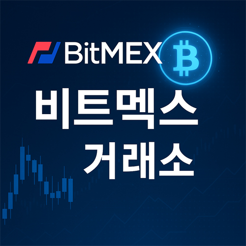 비트멕스 거래소 로고와 비트코인 심볼이 강조된 디지털 암호화폐 거래소 느낌의 그래픽 이미지